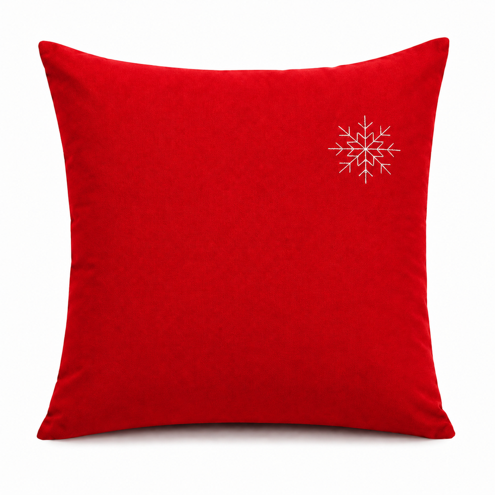 Taie d'oreiller 65 x 65 cm neige coquelicot