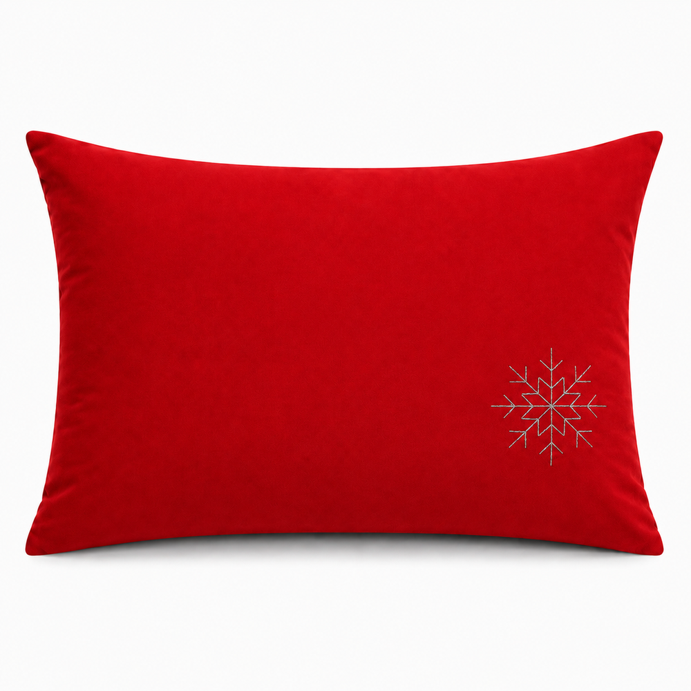 Taie d'oreiller 50 x 70 cm neige coquelicot