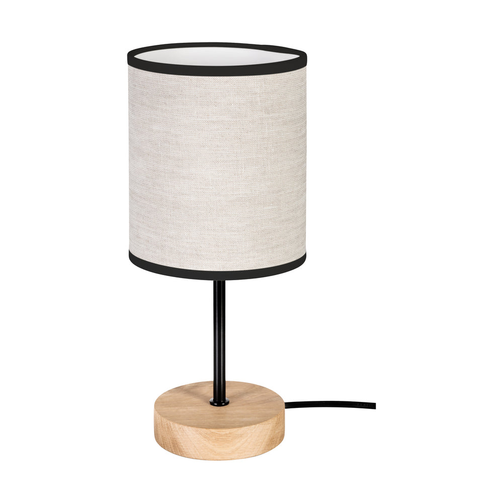 Lampe à poser bois et lin avec liseret | DREVA