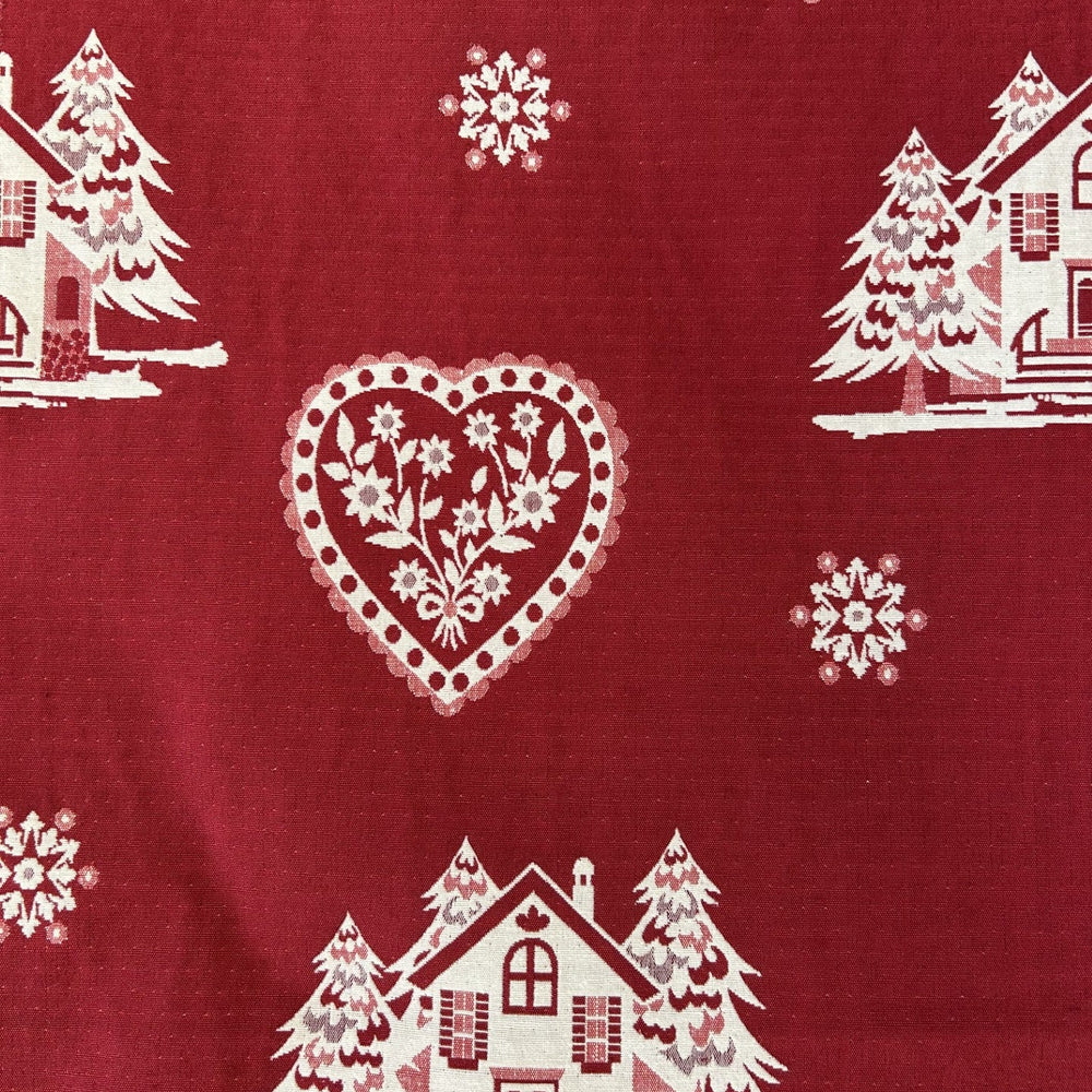 Clic clac 140 x 190 cm épicéa huilé miel et tissu courchevel grenat | Aspin
