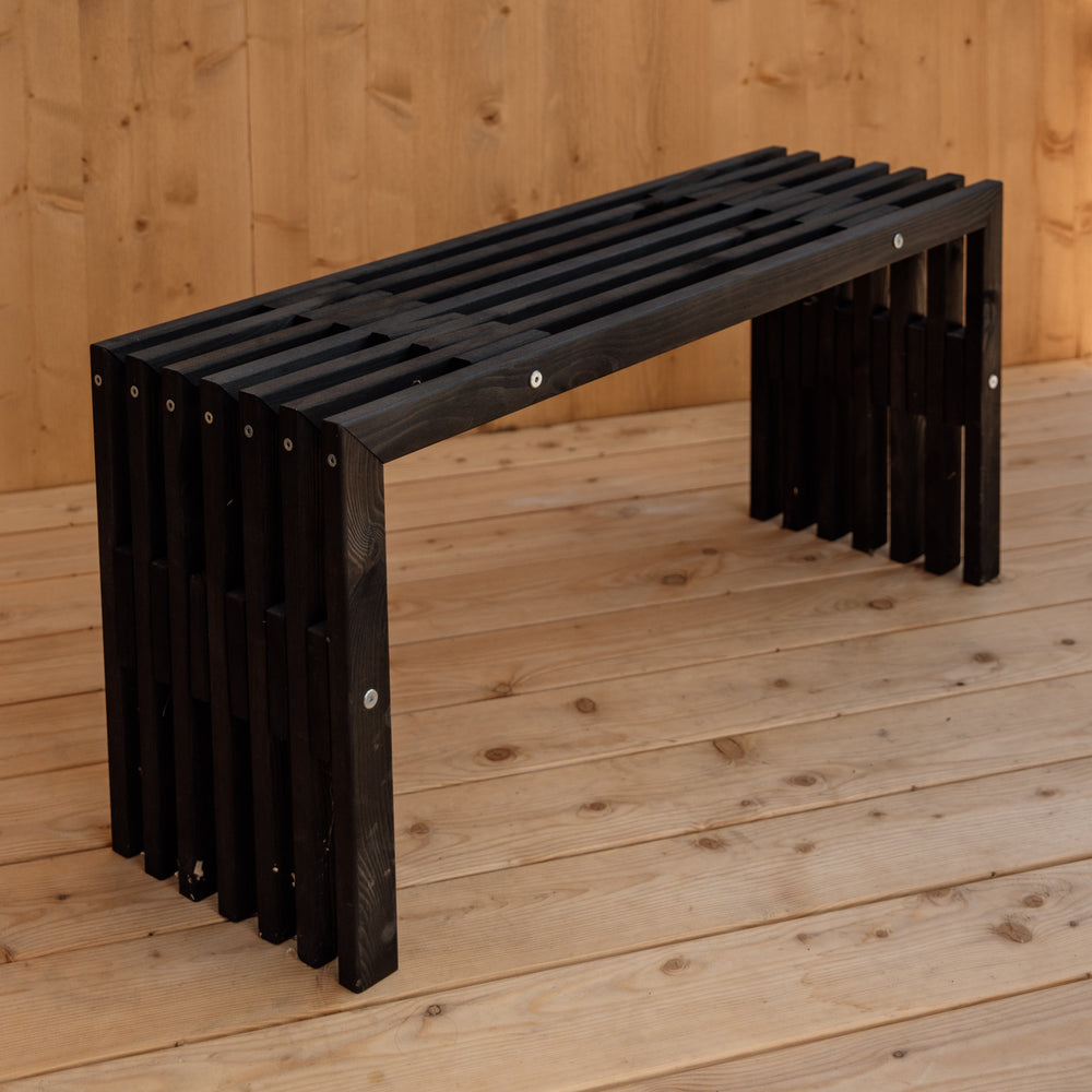 Banc de jardin 100 cm en pin huilé noir - Ecofurn