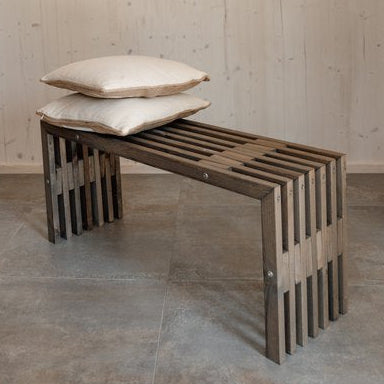 Banc de jardin 100 cm en pin huilé gris - Ecofurn