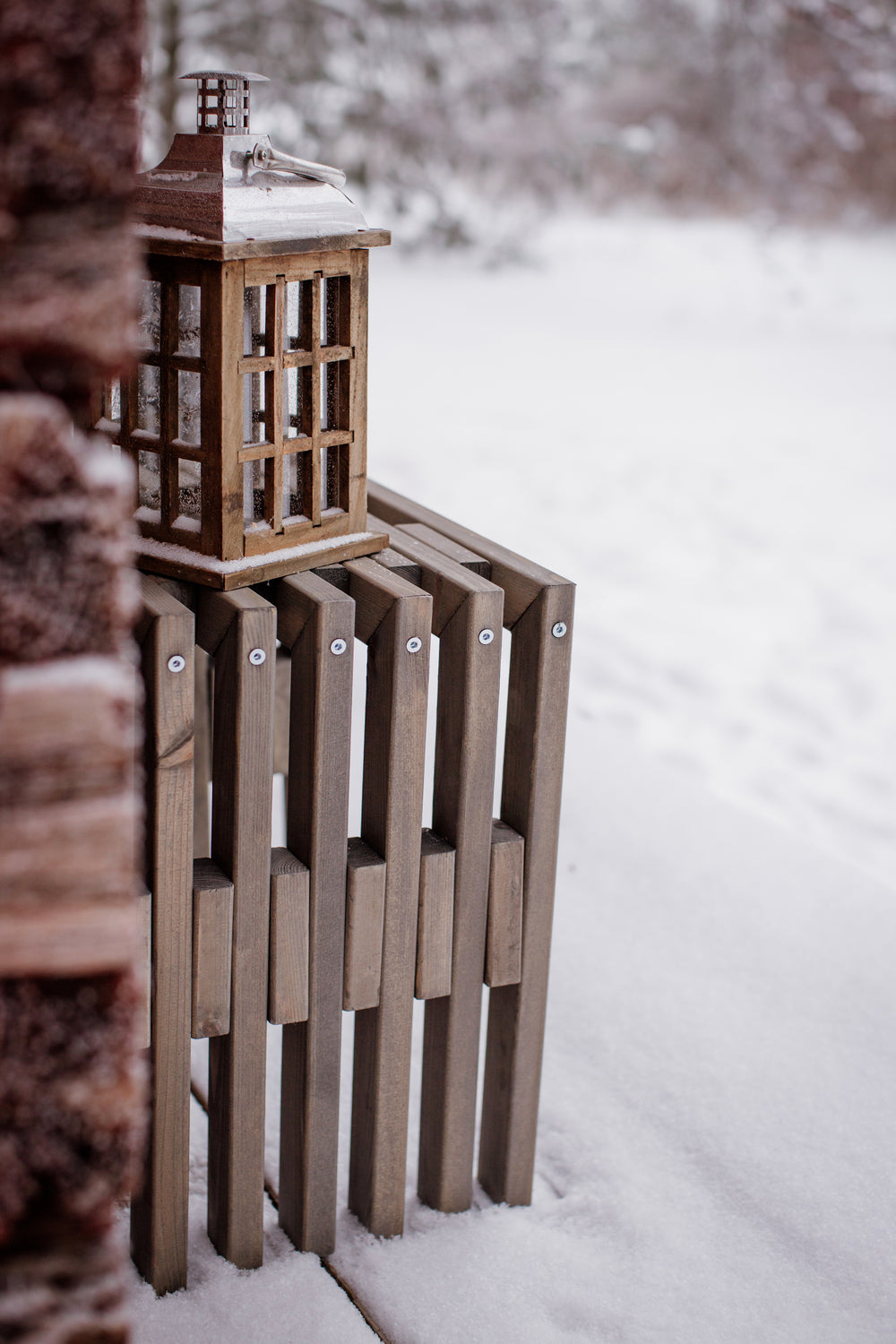Banc de jardin 45 cm Granny en pin huilé gris - Ecofurn