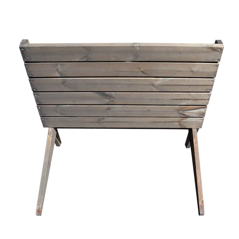Chaise de jardin double en pin huilé gris - Ecofurn