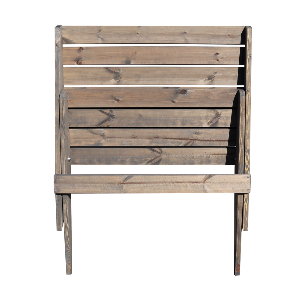 Chaise de jardin double en pin huilé gris - Ecofurn