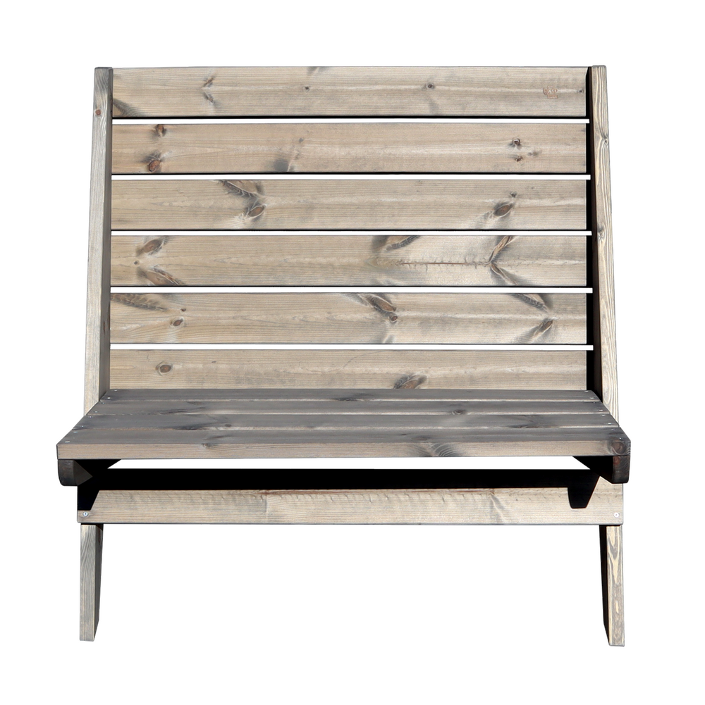 Chaise de jardin double en pin huilé gris - Ecofurn