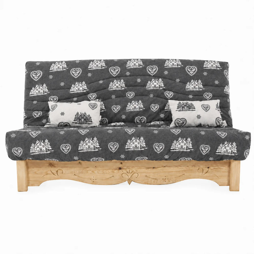 Housse de canapé convertible Clic clac 140 x 190 cm courchevel gris Aspin