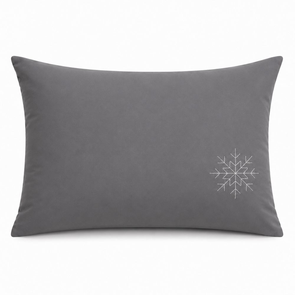Taie d'oreiller 50 x 70 cm neige ardoise