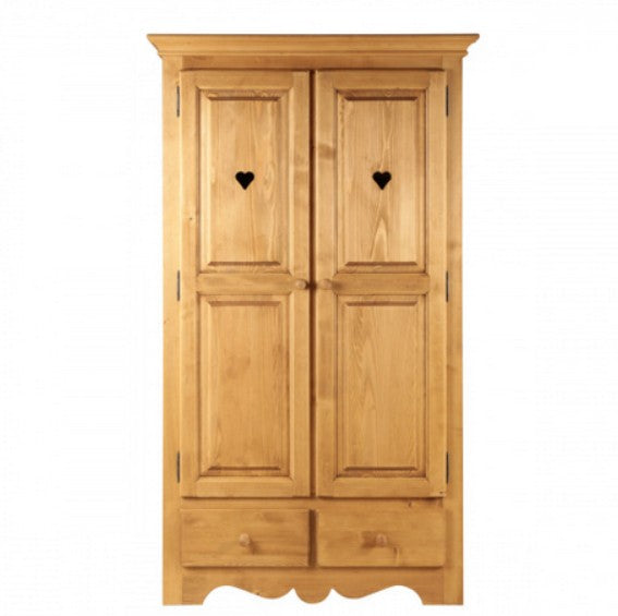 Armoire épicéa massif 2 portes 2 tiroirs Aravis