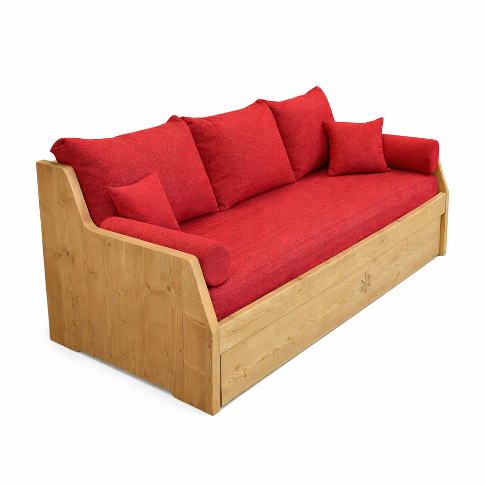 Canapé gigogne rouge CERVIN