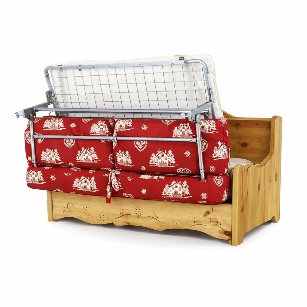 Canapé convertible 140 cm courchevel rouge