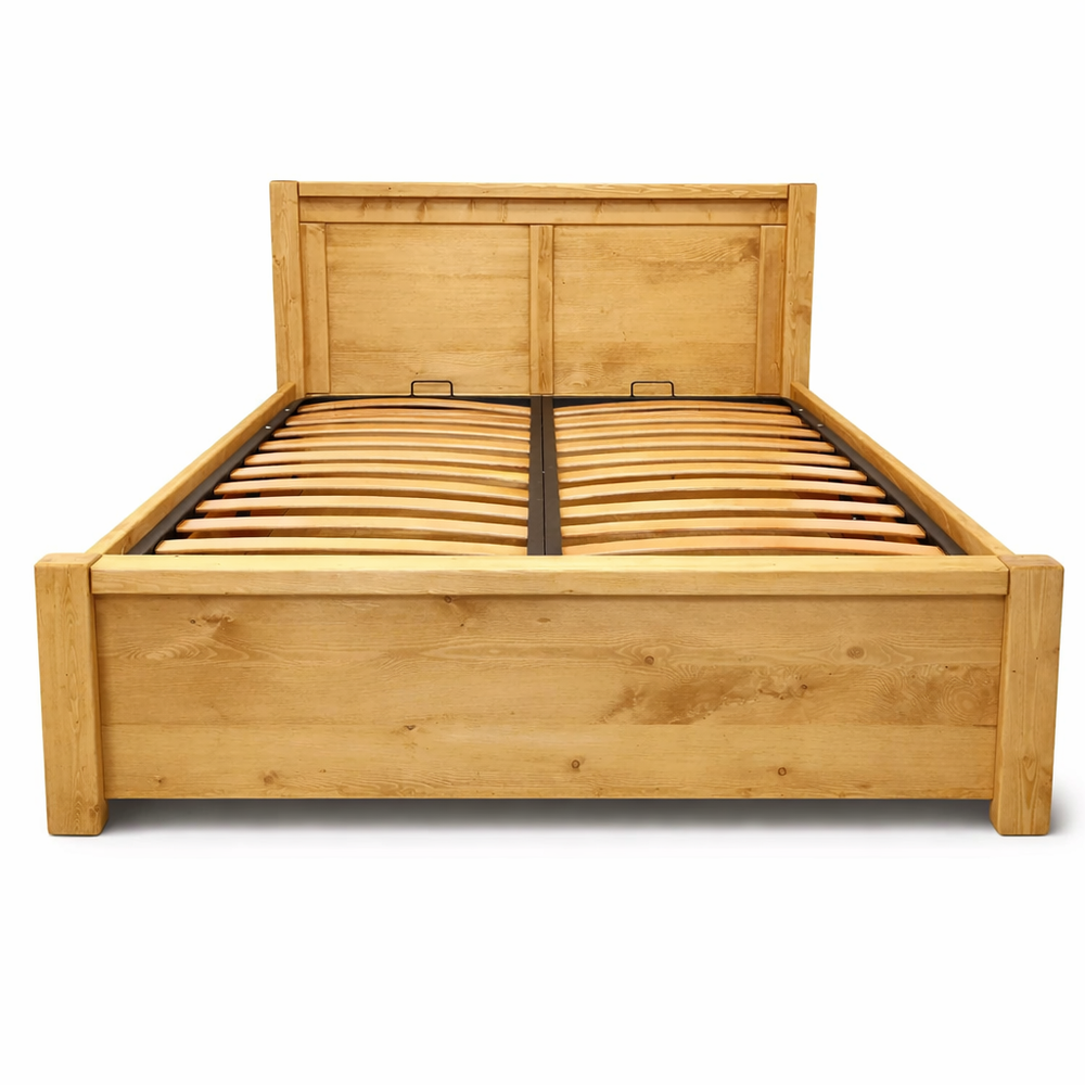 Lit coffre 2 places Dibona en bois massif