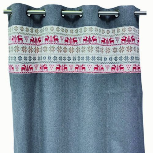 LOT de deux Rideau NORDIK gris 130x260