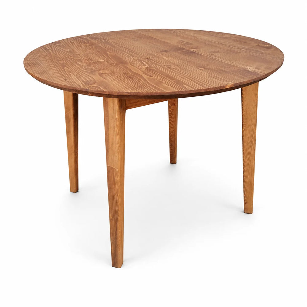 Table ronde Ø110 cm en épicéa brossé huilé whisky | Nosta
