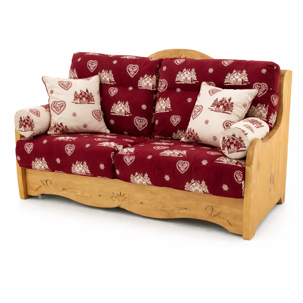 Canapé convertible 140 cm courchevel grenat