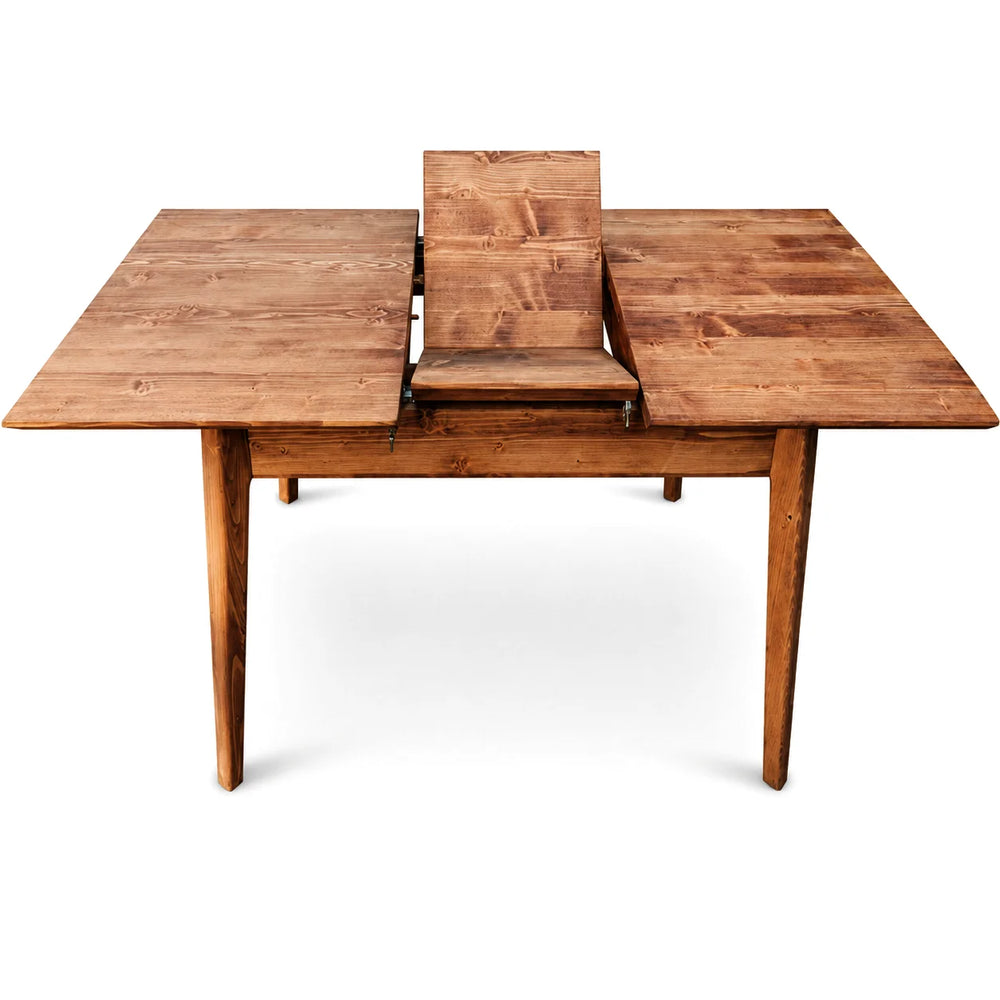 Table extensible 120/160 cm en épicéa brossé huilé whisky | Nosta