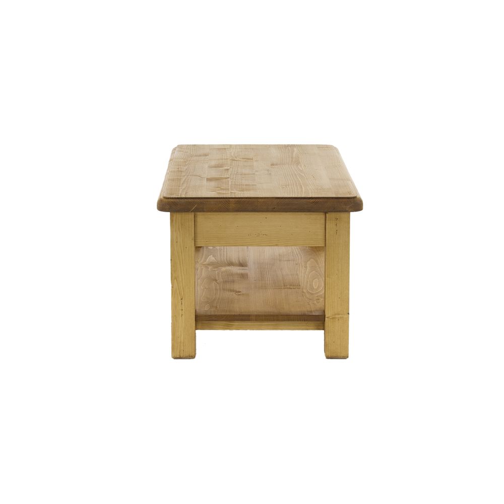 Table basse 100 cm 2 plateaux en épicéa massif huilé miel | OREGON