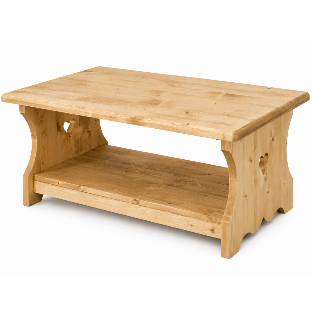 Table basse 100 cm avec coeur en épicéa massif huilé miel | OREGON