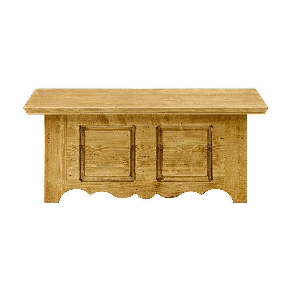 Table basse 120 cm coffre 1 porte basculante en épicéa massif huilé miel | OREGON