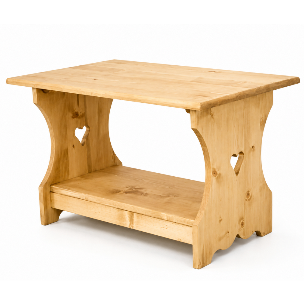 Table basse 70 cm avec coeur en épicéa massif huilé miel | OREGON