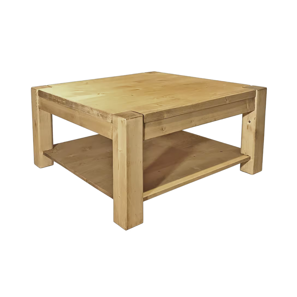 Table basse rectangulaire 100 x 50 cmen épicéa massif huilé miel | DIBONA