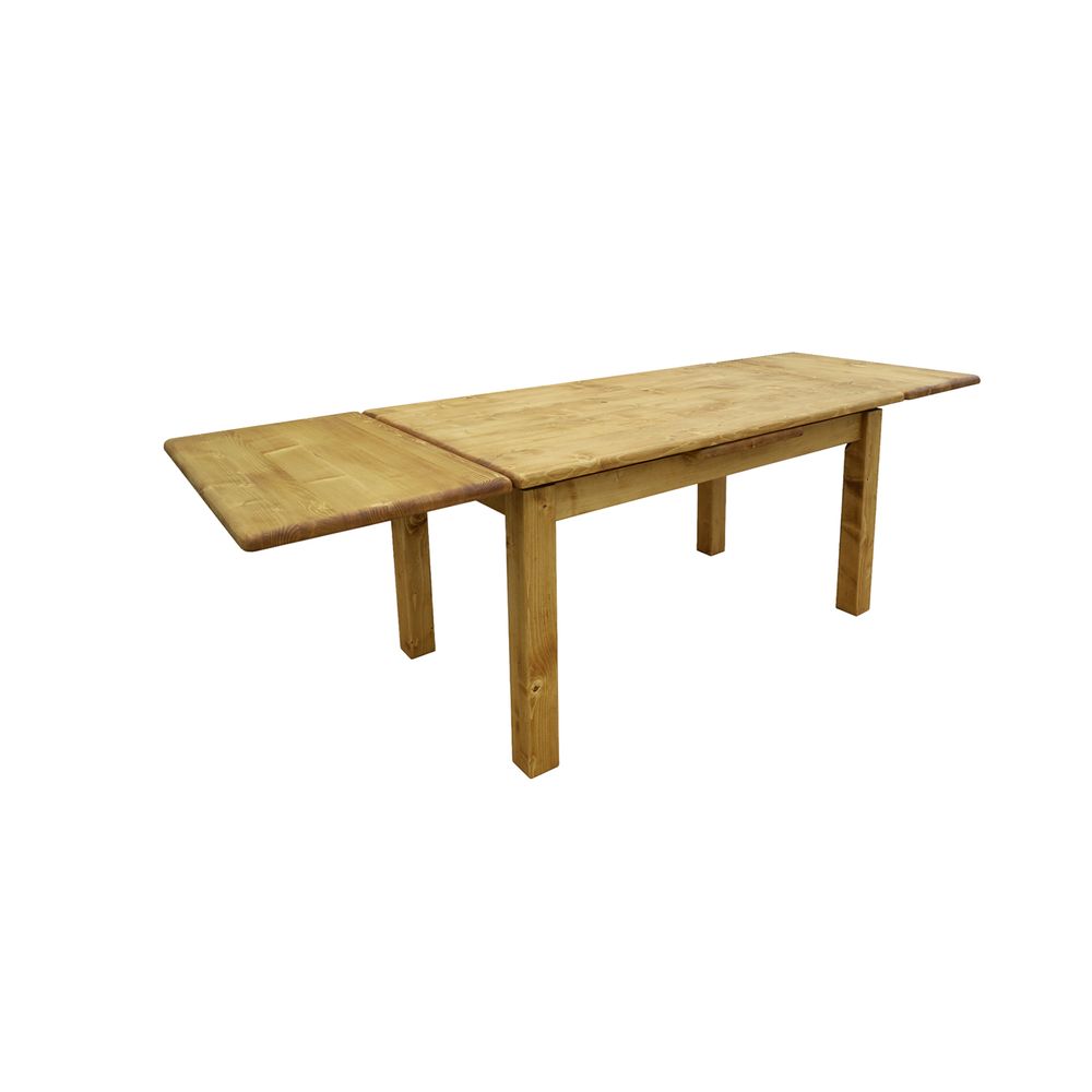 Table repas 160-260 cm avec 2 allonges 50cm en épicéa massif huilé miel | OREGON