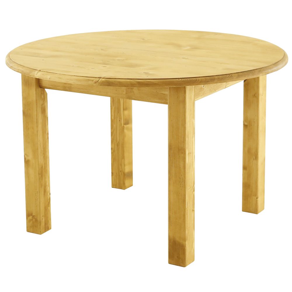Table repas diamètre 120 cm avec 2 allonges en épicéa massif huilé miel | OREGON