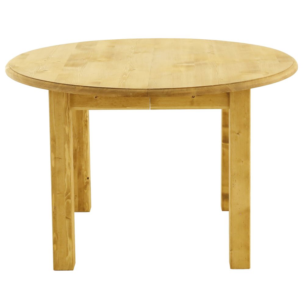 Table repas diamètre 120 cm avec 2 allonges en épicéa massif huilé miel | OREGON
