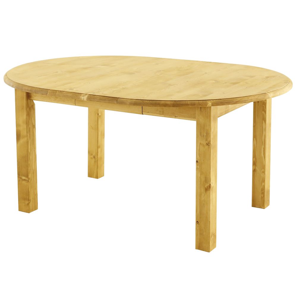 Table repas diamètre 120 cm avec 2 allonges en épicéa massif huilé miel | OREGON