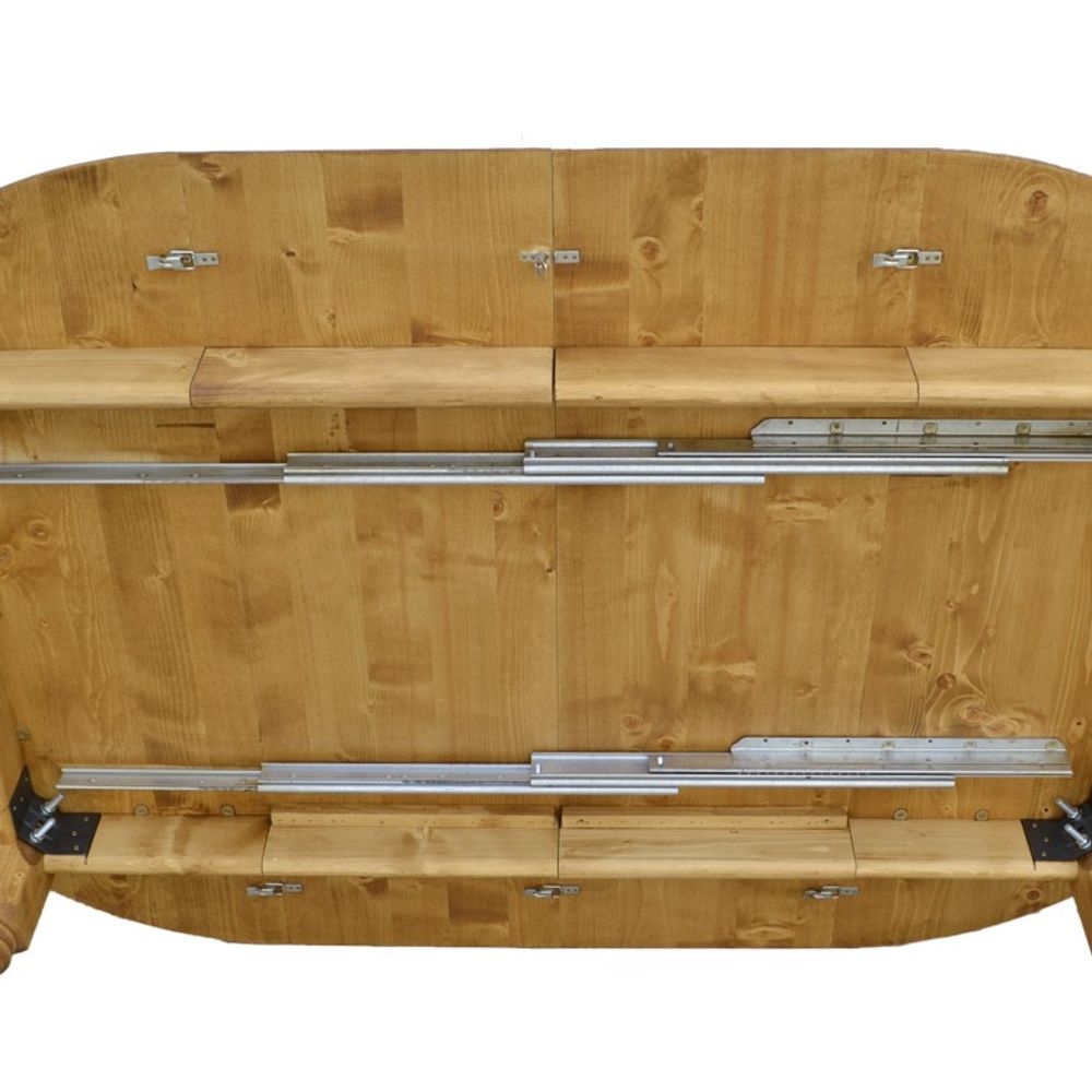 Table repas diamètre 120 cm avec 2 allonges en épicéa massif huilé miel | OREGON