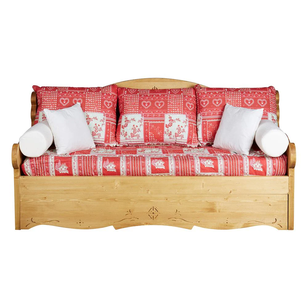 Housse pour canapé convertible gigogne 3 places Dahu Vanoise rouge
