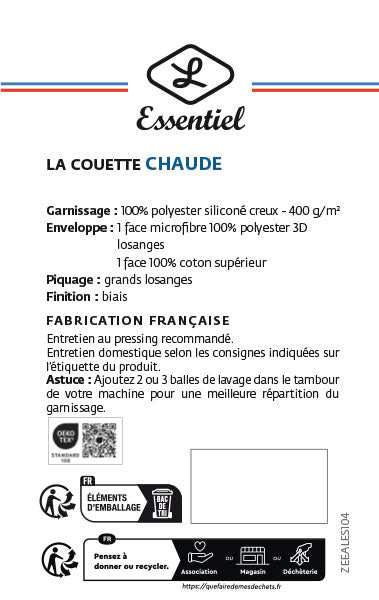 Couette 260x240 cm Softyne N°3 chaude