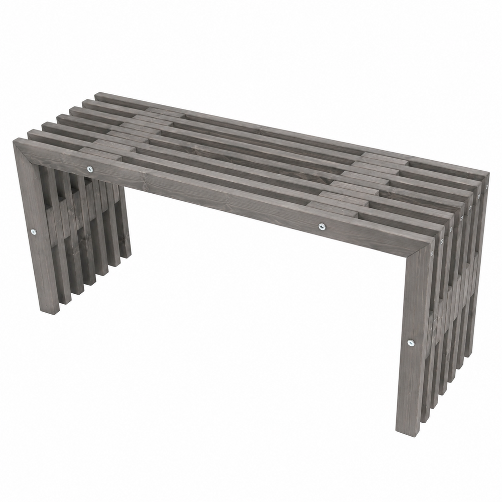Banc de jardin 100 cm en pin huilé gris - Ecofurn