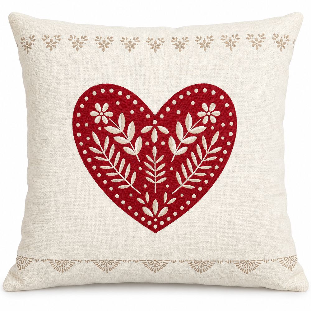 Coussin Ecrin réversible rouge et taupe