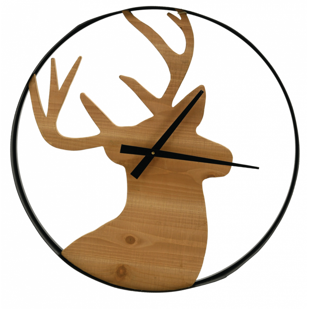 Horloge tête de cerf Ø60 cm