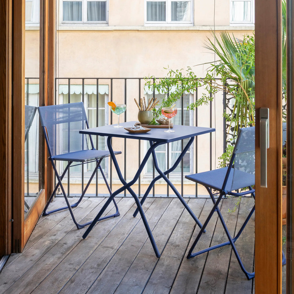 Table de jardin pliante Balcony Acier Bleu