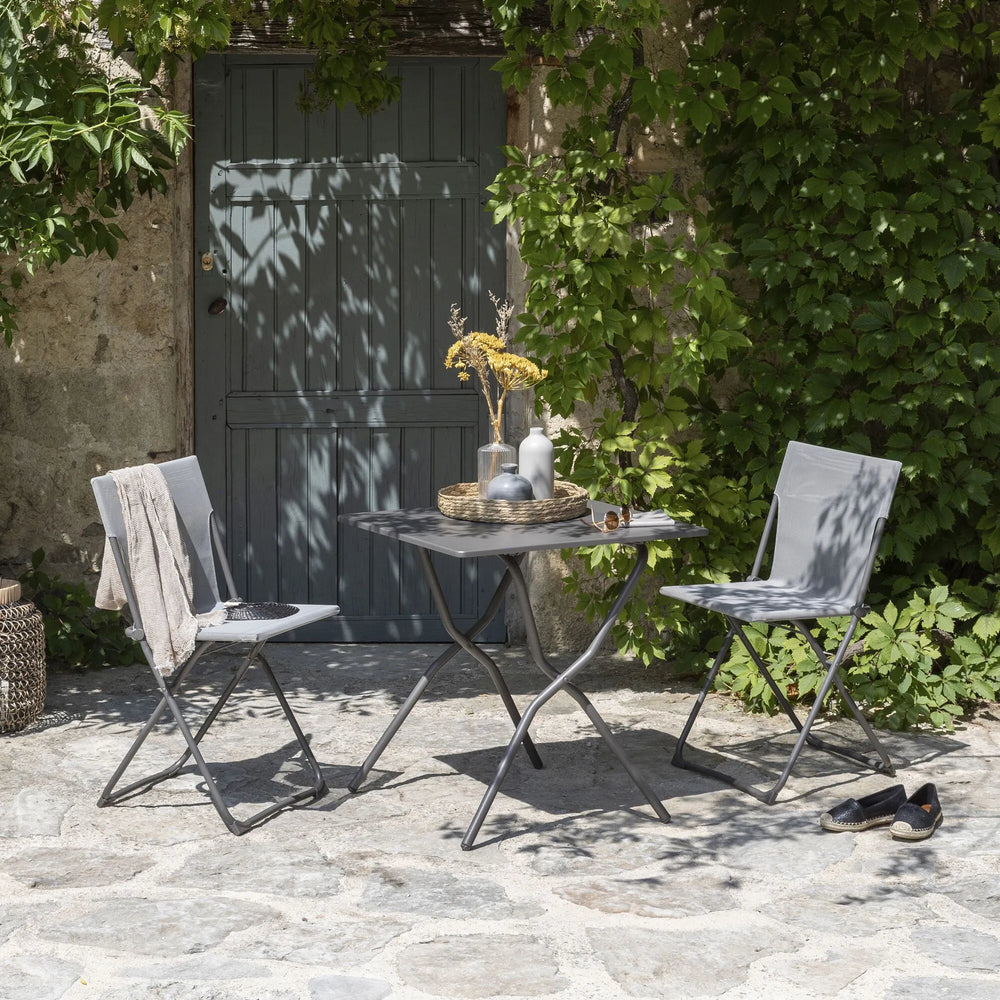 Table de jardin pliante Balcony Acier Gris