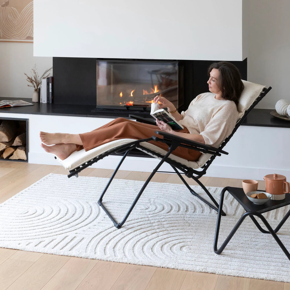 Fauteuil Relax matelassé Zéro Gravité Niksen Beige Creme