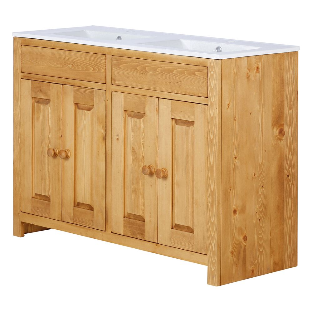Ensemble meuble sous vasque 120 cm 4 portes, plan vasque ARAVIS