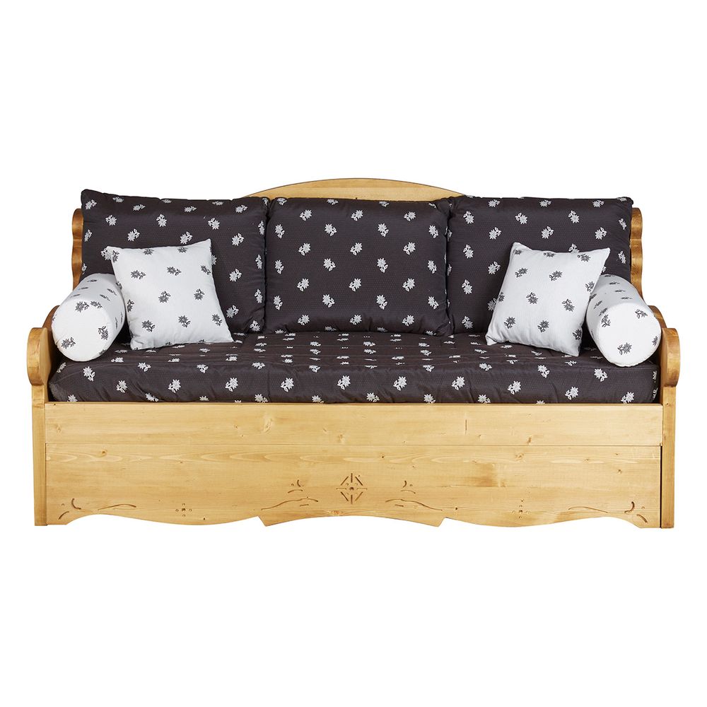Housse pour canapé convertible gigogne 3 places Dahu Edelweiss Chocolat