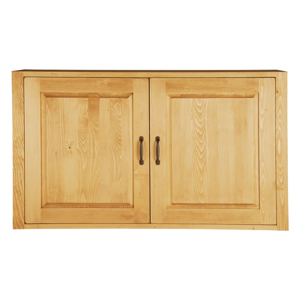 Meuble haut 120 cm 2 portes bois massif ARAVIS