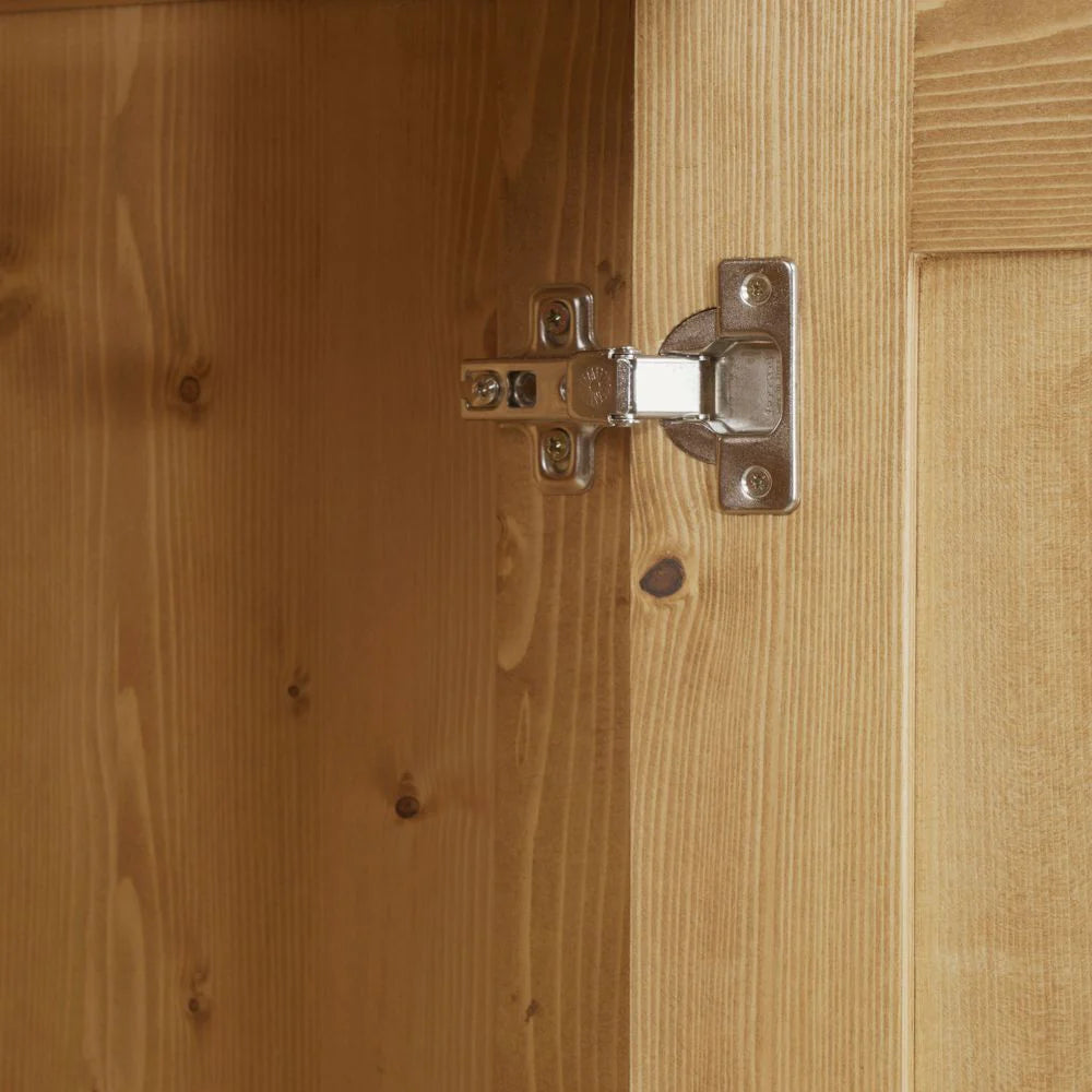 Meuble haut 120 cm d'angle à droite avec deux portes épicéa huilé miel | Aravis