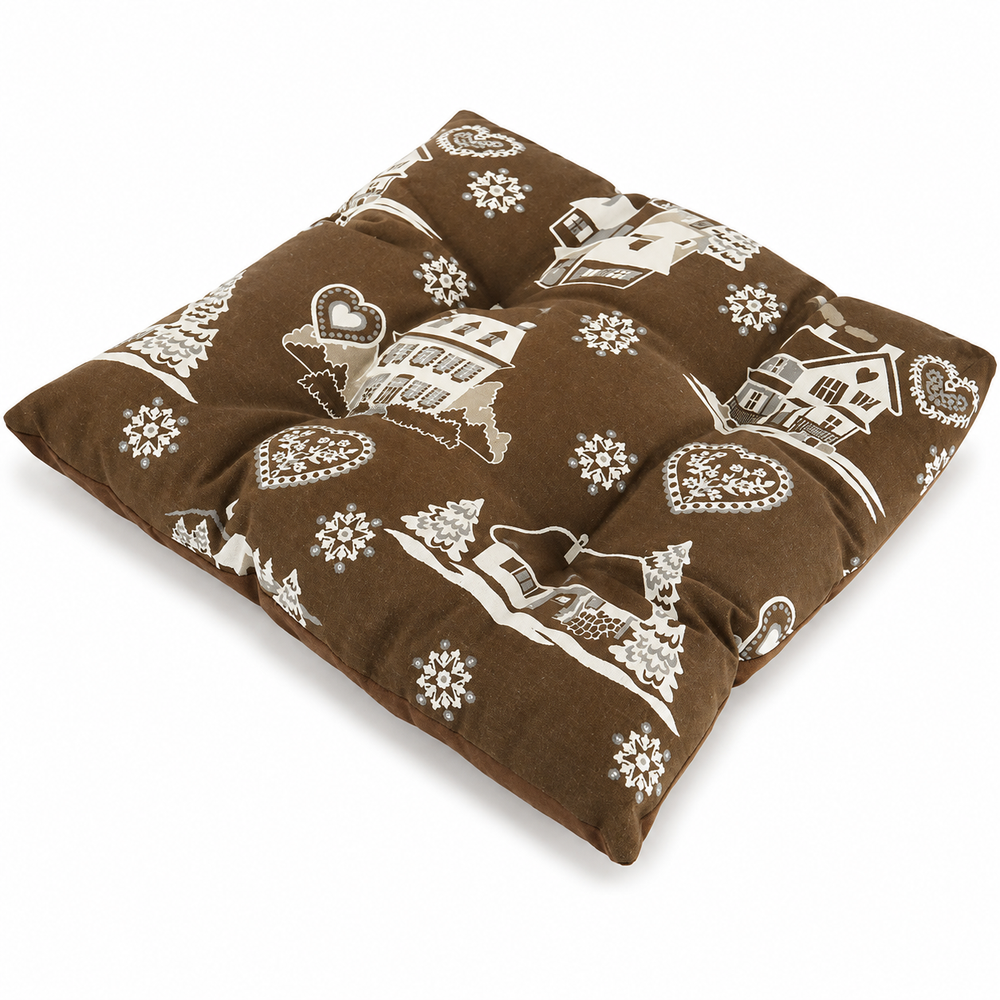 Galette de chaise style montagne Sapin marron Aspin