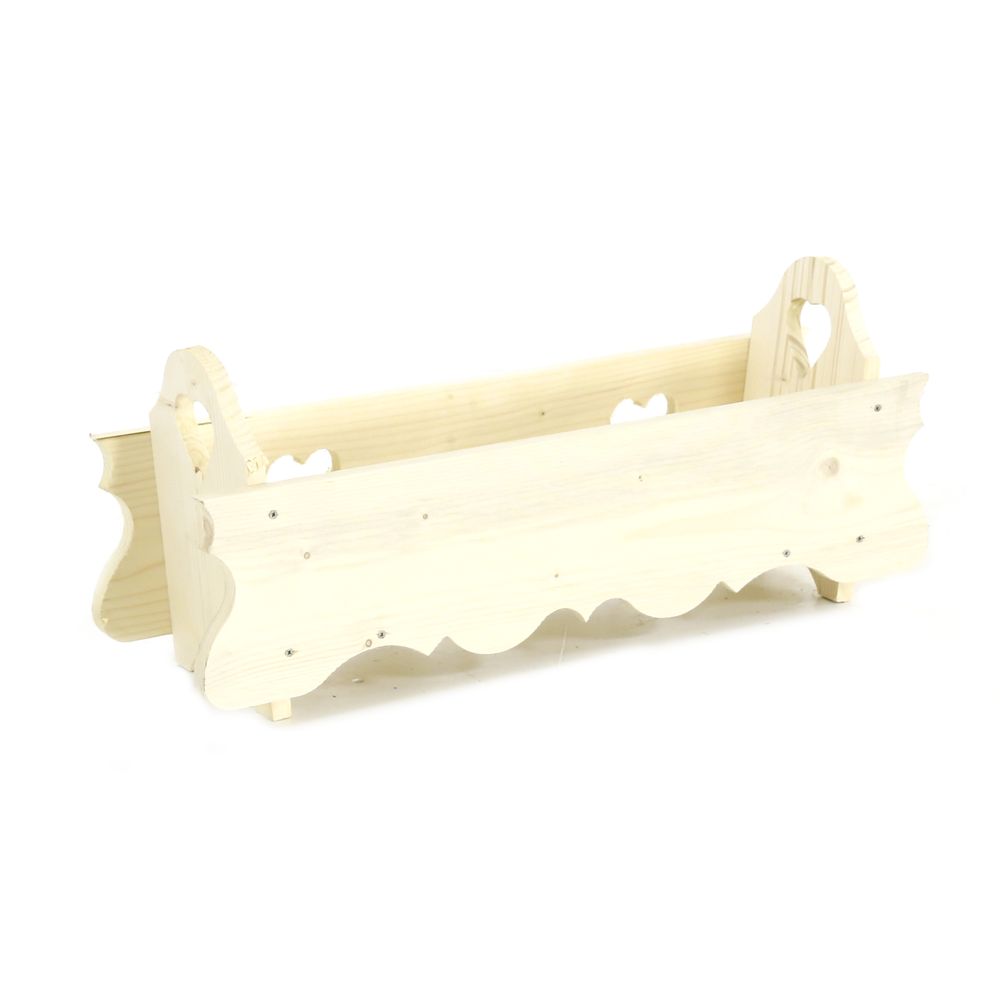 Jardinière en bois savoyarde découpe coeur - 60cm