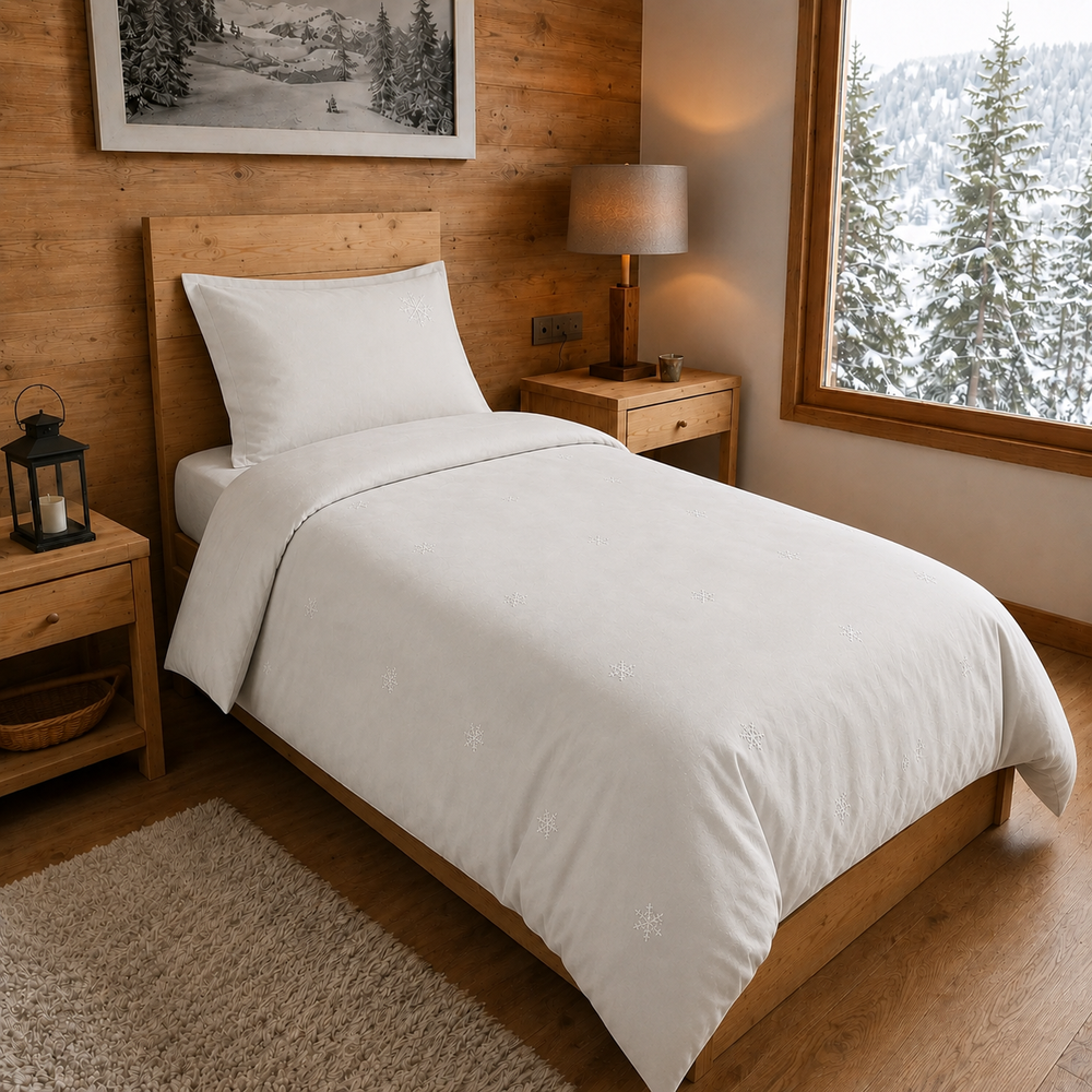 Housse de couette 200 x 200 cm neige neige | Flocons de nuit