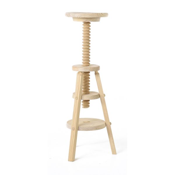 Tabouret de bar à vis réglable en pin massif brut rustique- Région