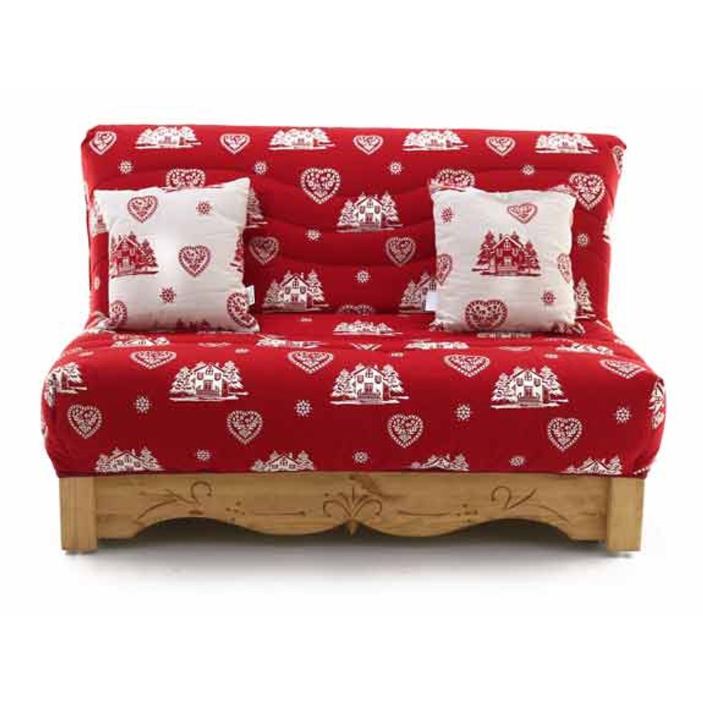 Housse de canapé convertible BZ 140 x 200 cm coeurchevel rouge Aspin