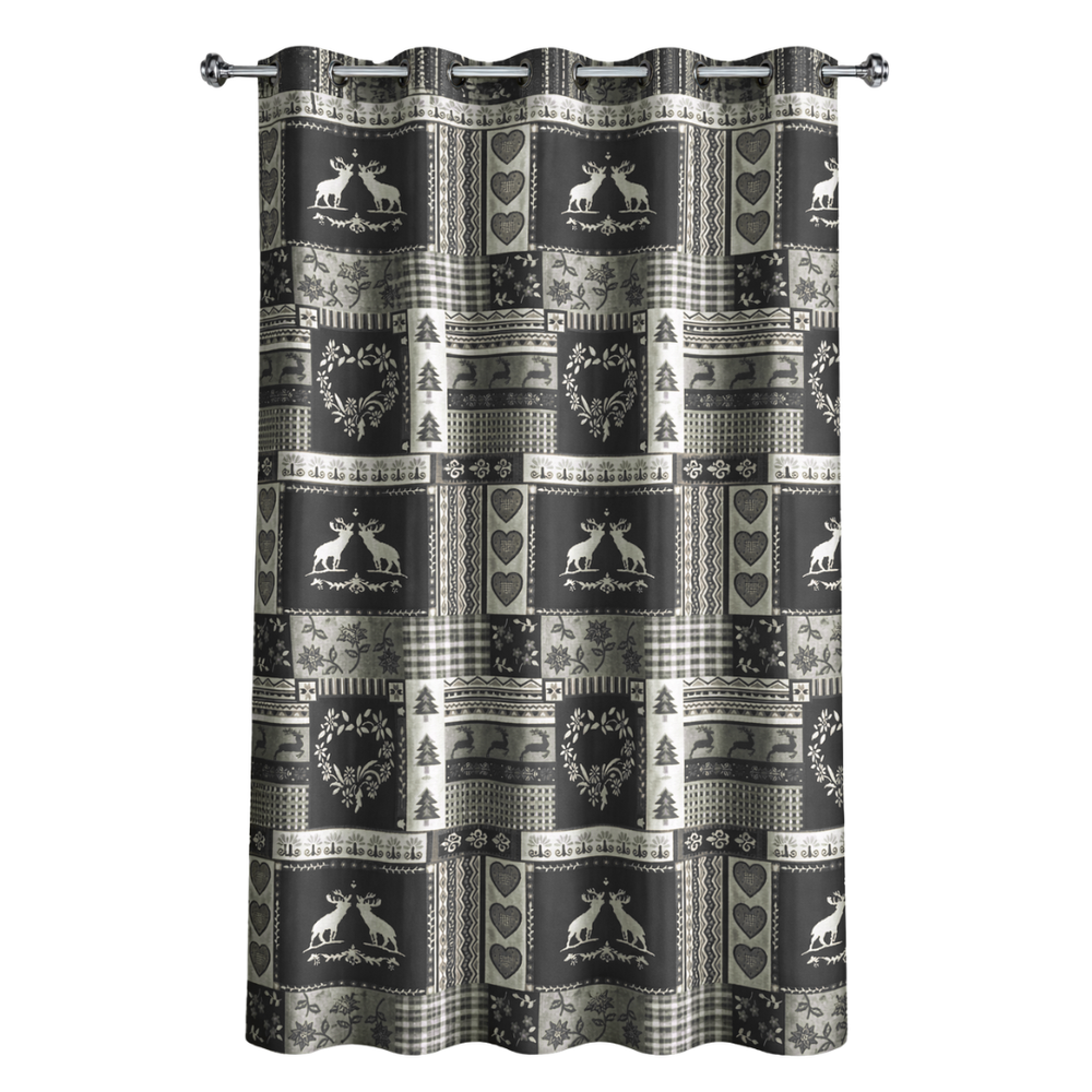 Rideau à œillets style montagne Chambéry gris