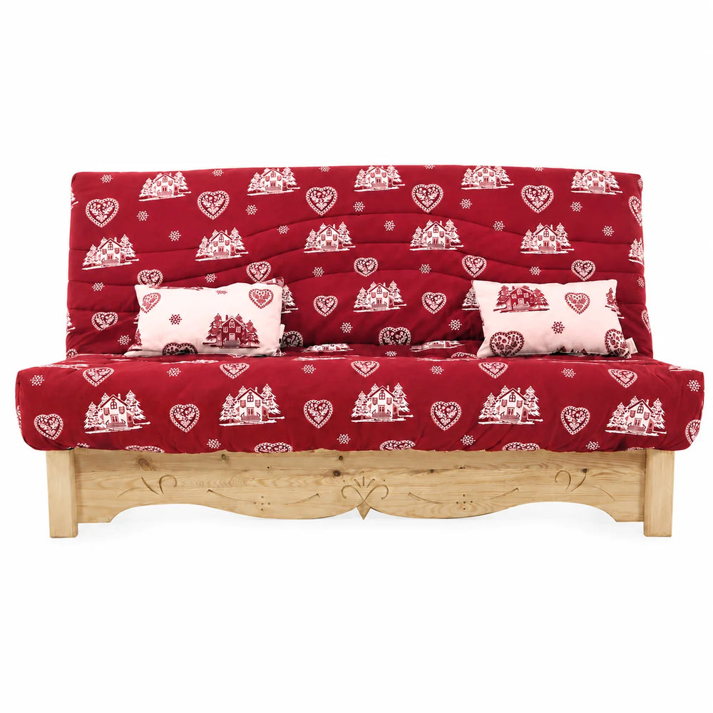 Housse de canapé convertible Clic clac 140 x 190 cm courchevel grenat Aspin