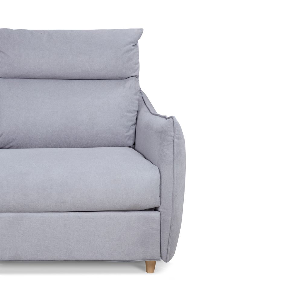 Canapé convertible flexbed tissu gris clair 3 places